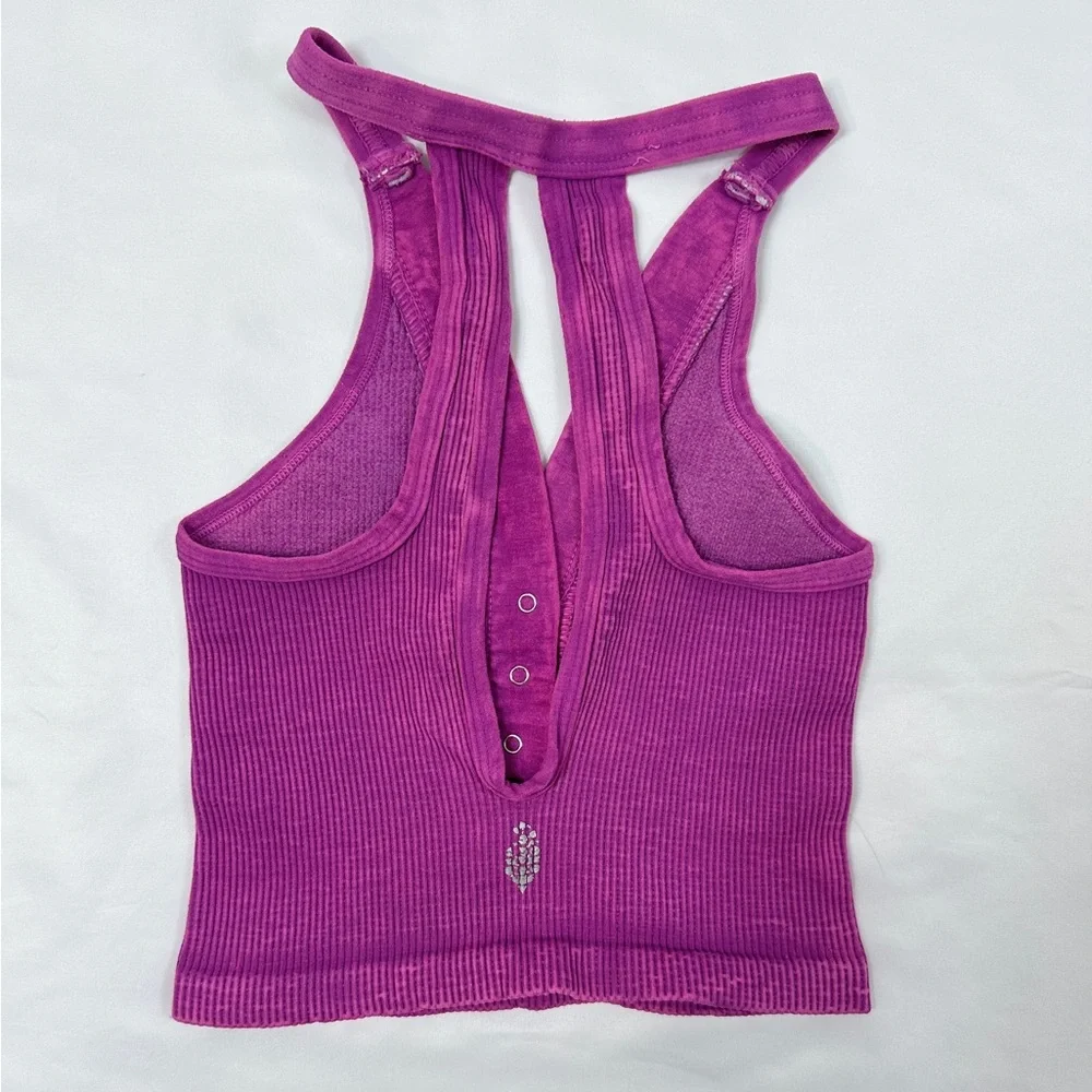 Free People Movement Free Throw Henley Crop Tank - Magenta - XS/S - Picture 6 of 8